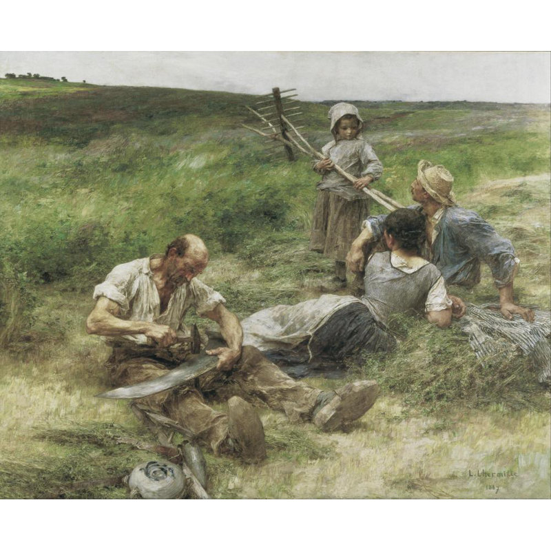 "Haymaker" par Léon Augustin Lhermitte - Art mural sur toile tendue avec châssis, H 18 po x l 14 po