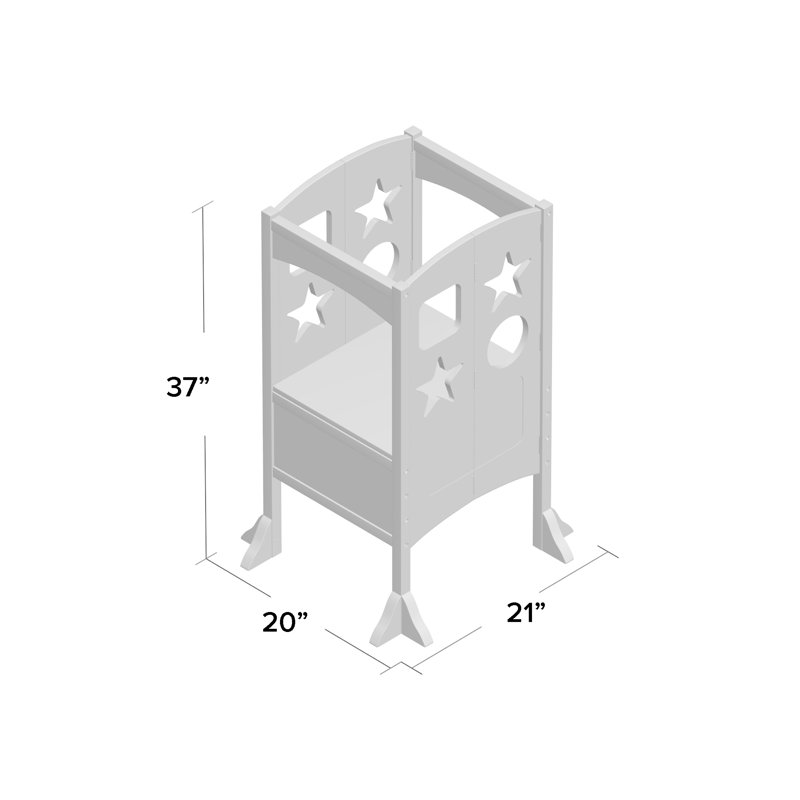 Ivory Foldable Wooden Toddler Kitchen Helper Tower