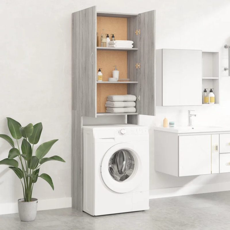 Keomi Linen Cabinet, Grey Sonoma