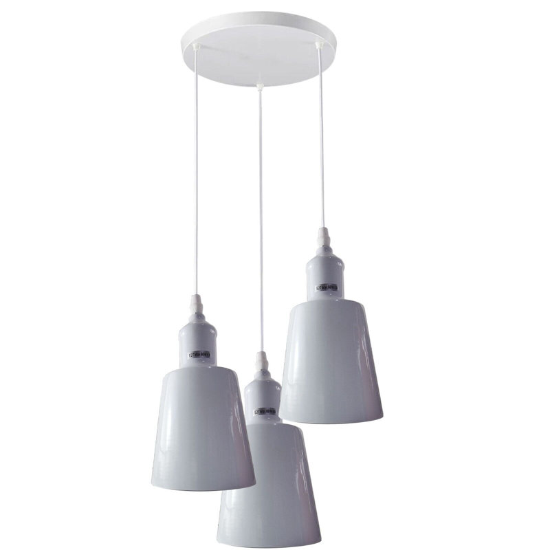 3 - Light Silver Cluster Pendant, White