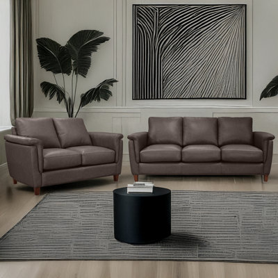Ensemble de salon en cuir véritable Rambrij