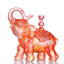 Liuli Crystal Elephant Raising Trunk Figurine