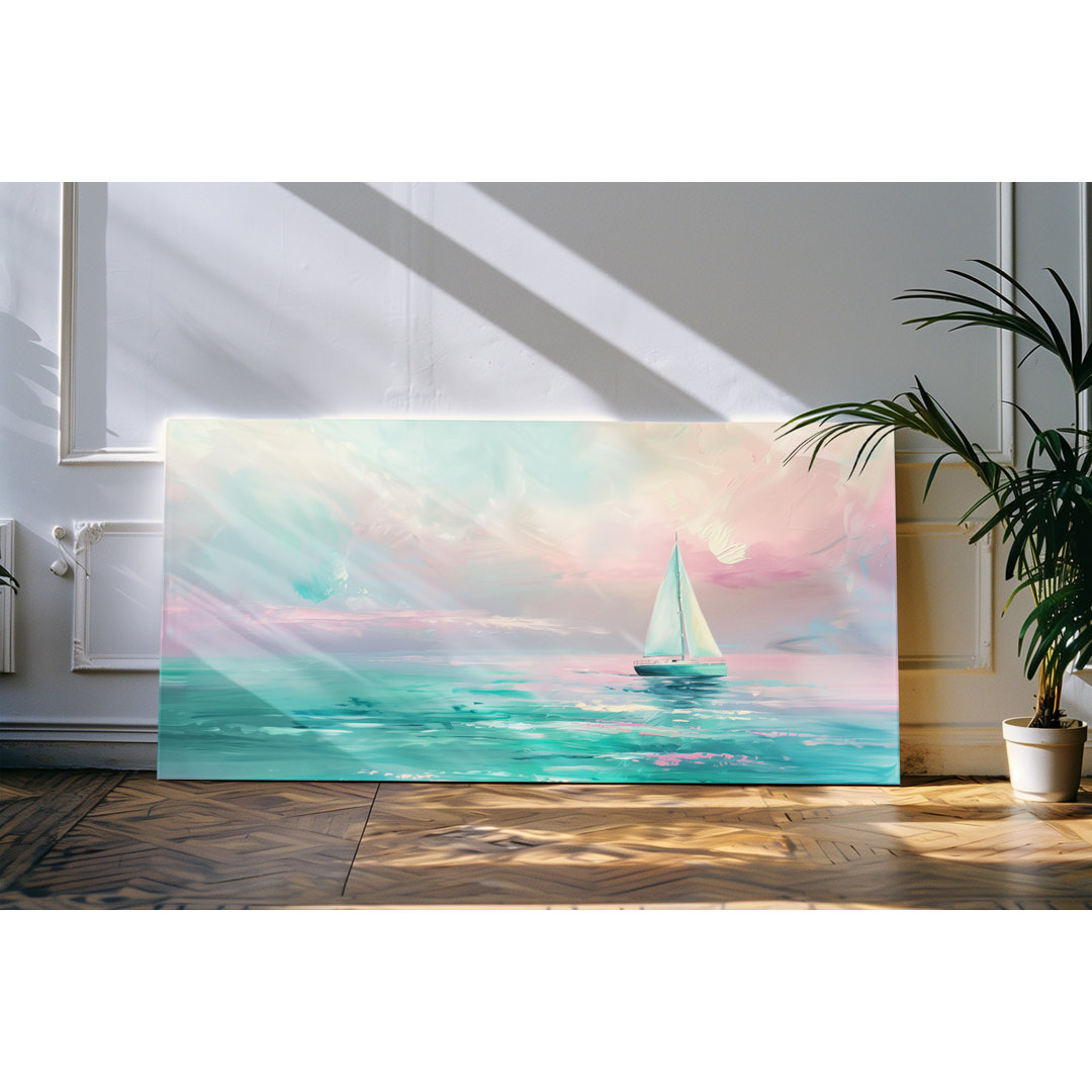 Leinwandbild gerahmt 120x60 cm Segelboot