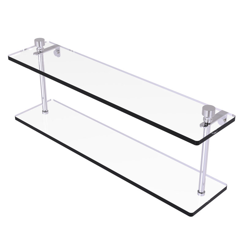 Ballenas 2 Piece Tiered Shelf, 22", Polished Chrome
