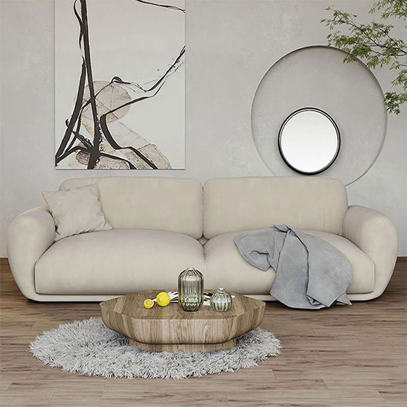 Coussin de canapé standard en flanelle blanc crème, 82.68