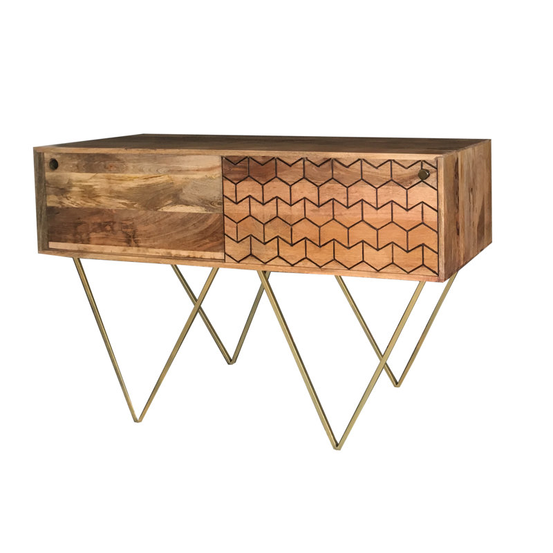 Levon 118cm Solid Wood Top Console Table