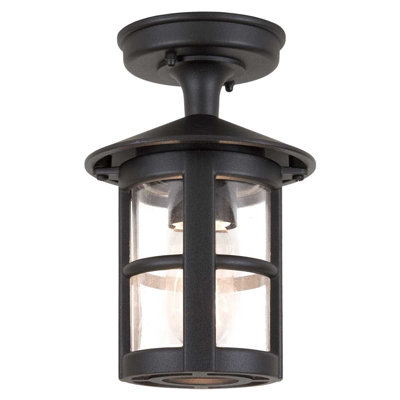 Talia Black W 1 - Bulb LED Outdoor Semi Flush Mount Outdoor Flush Mount