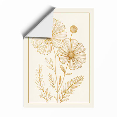 Golden Study Botanical - Framed Print