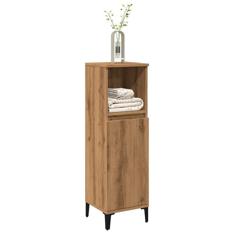 Kryslynn Freestanding and Wall Linen Cabinet, Artisan Oak/Black