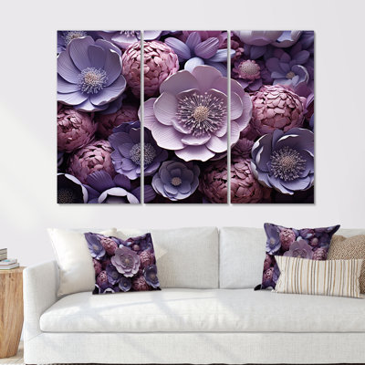 «Buttercups Lavender - Buttercups», ensemble d'art sur toile
