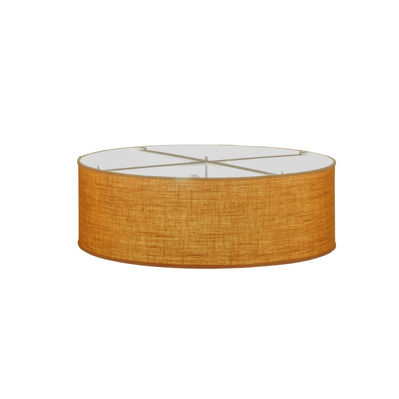 Plafonnier encastré en tissu, Nickel, Toile de jute cuivre