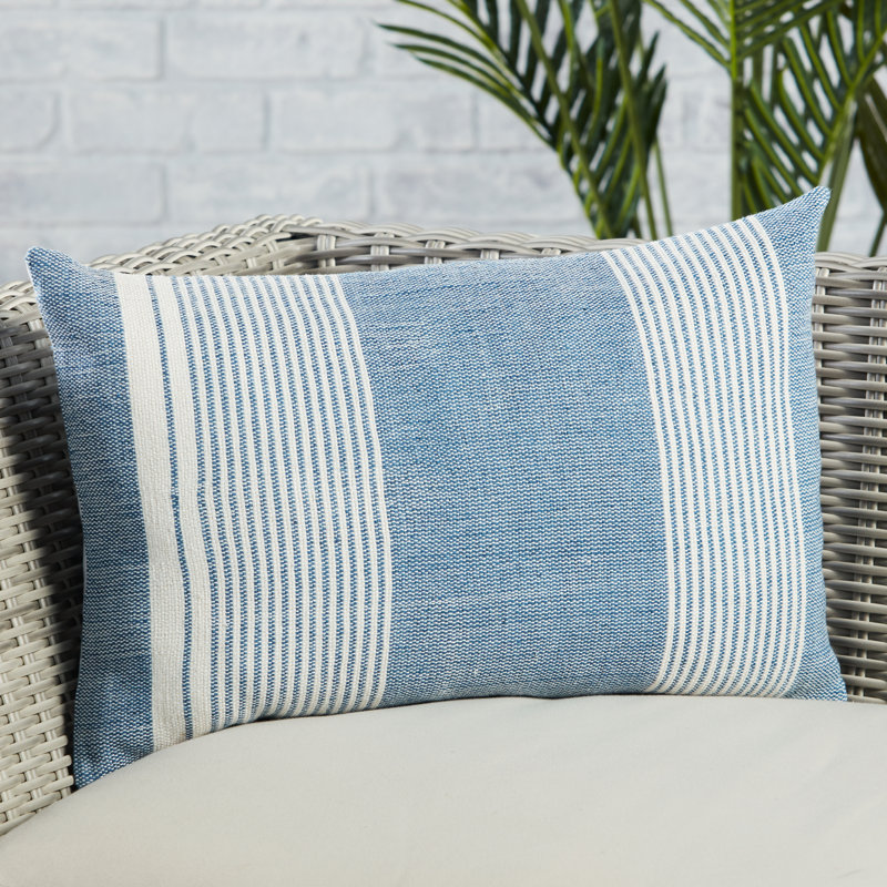 Housse et insert de coussin pour l'extérieur Samsa, Bleu / ivoire, Polyfill