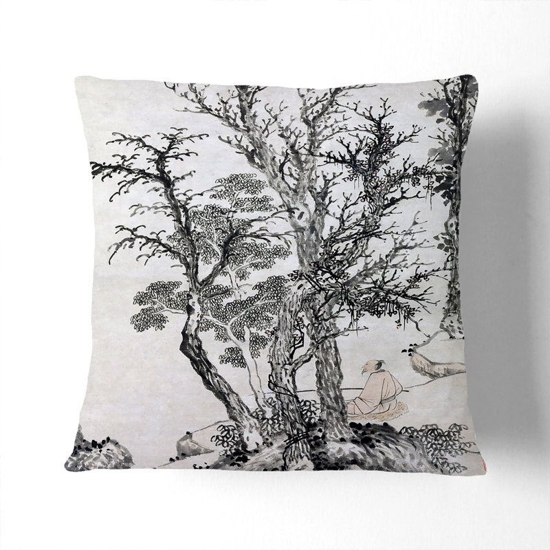 Autumn Wood Square Throw Cushion, 55 x 55 cm, Stone
