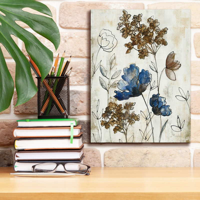 Toile épique Graffiti «Botanical Trio 3 Neutral» par Silvia Vassileva, 12 po x 16 po