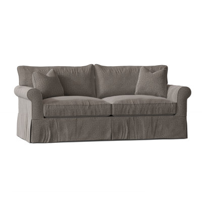 Amari 84" Rolled Arm Slipcovered Sleeper Sofa with Reversible Cushions
