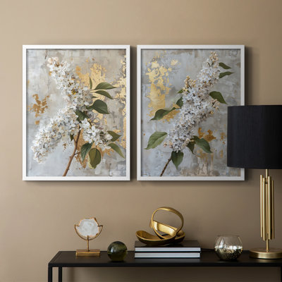FLORAL Series CCXLVII-Premium Framed Print -Ready to Hang - No Nails Required - No Nails Required -  Wexford Home, GDF102B-S13327-S2