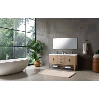 Meuble-lavabo de 72 po avec plateau en quartz naturel Winchester