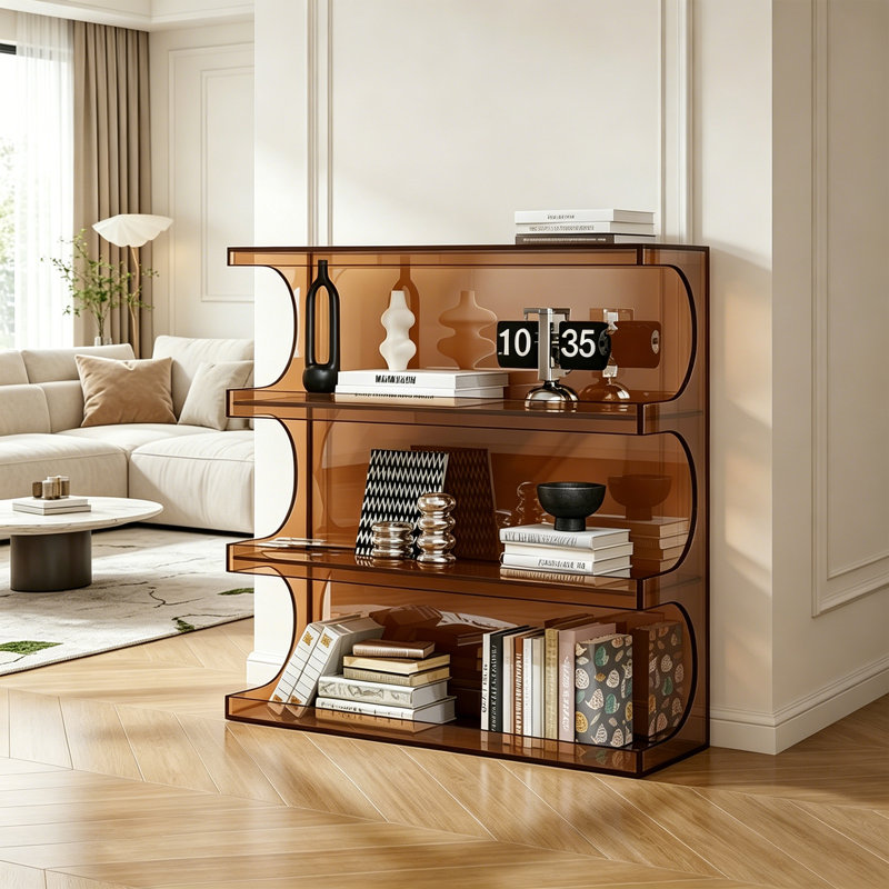 Bookcase, Smoke Brown, 39.37" H x 39.37" W x 11.81" D