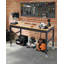Établi 60 po à hauteur réglable avec prises intégrées et plateau en bois d'hévéa robuste, banc de travail d'une capacité de 2 500 lb, table de travail de garage pour atelier, atelier de réparation, maison, bureau