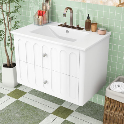 Meuble-lavabo de salle de bain avec lavabo et tiroir de rangement