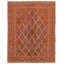 Tapis orange brûlé noué à la main de conception unique 4 pi 9 po x 6 pi 3 po Jodyann