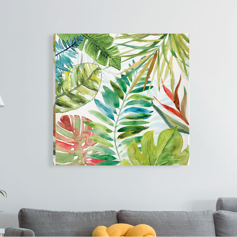 « tropical sketchbook ii », peinture sur toile tendue, H 32 po x l 32 po x P 1,5 po