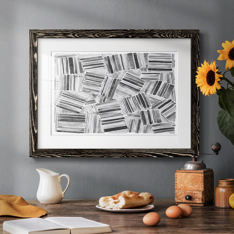 Motif matelassé III, impression sur papier encadrée, Noir, H 28 po x l 42 po