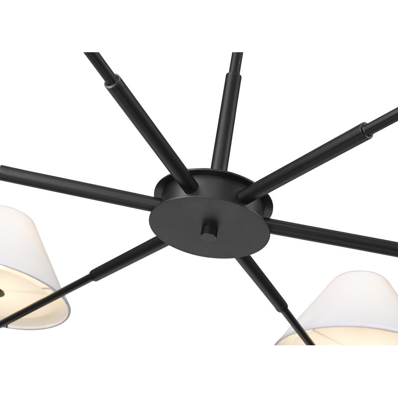 Ryckman 6 - Light Steel Dimmable Classic / Traditional Chandelier, Matte Black