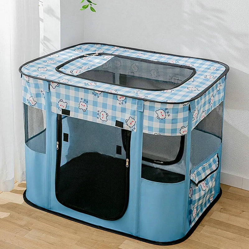 Denlinger Cat Cage, 23.53" H x 35.29" W x 27.45" L, Blue