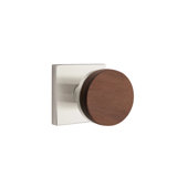 Emtek Select Passage Knobset w/ Square Rosette & Conical Stem, Dark Walnut Knob (CF)