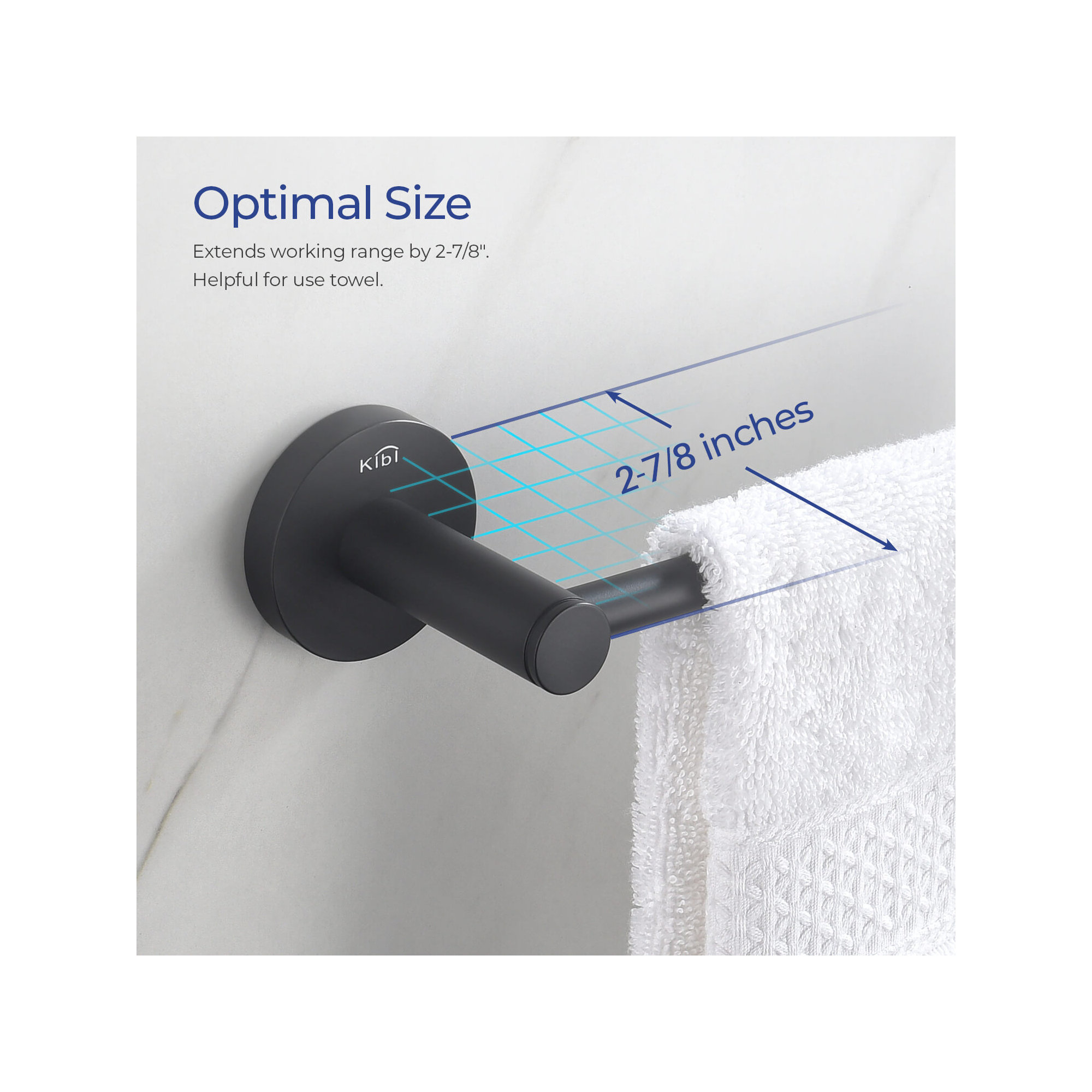 Circular 10'' Towel Bar, Matte Black