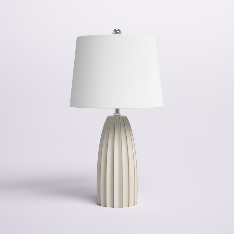 Alannys Ceramic Table Lamp, Ivory