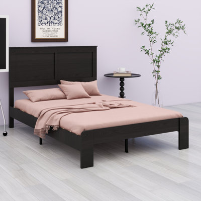 Structure de lit plateforme silencieuse en bois avec amplement de rangement sous le lit