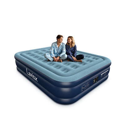 Grand matelas gonflable avec pompe intégrée Lit gonflable surélevé de 16 po, lit auto-gonflable rapide de 3 minutes avec sac de rangement pour les invités et la maison