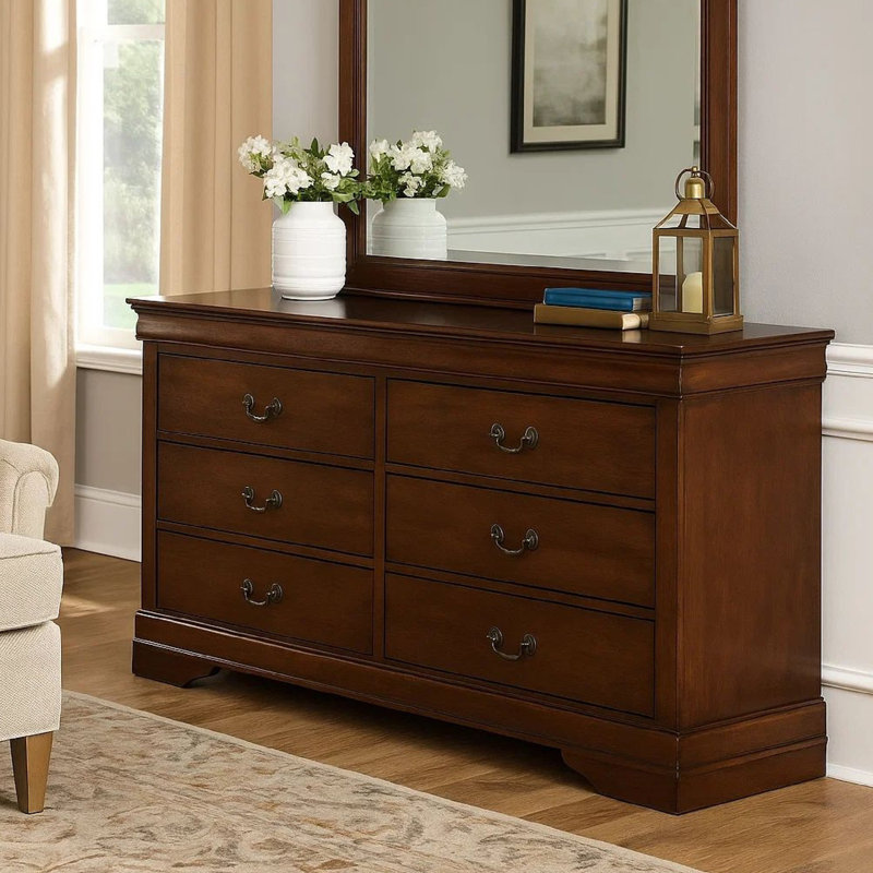 Commode double 6 tiroirs Moshe, Brun