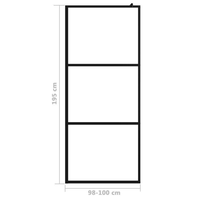 Amill 195mm H Framed Wet Room Glass Screens with Glass, 195cm H x 100cm W x 100cm D