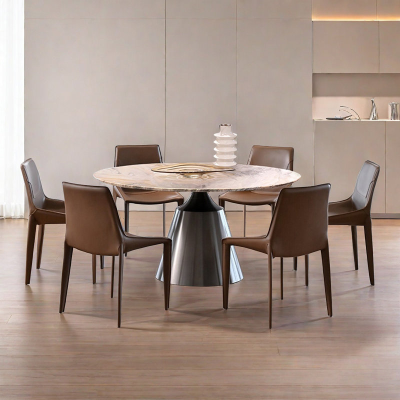 ALLNICEDT Modern Round Marble Dining Table | Wayfair