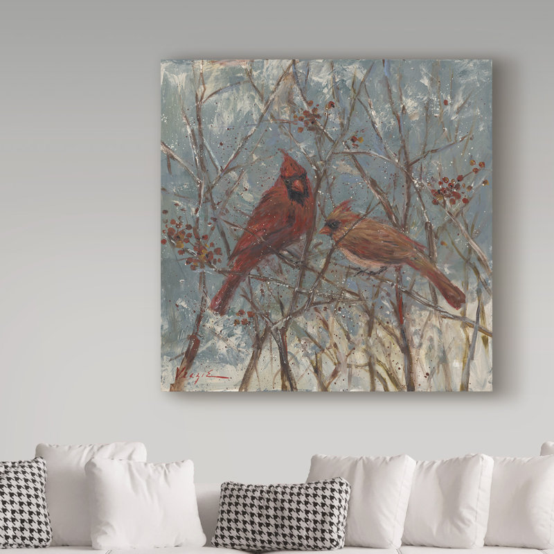 «H and Mr Cardinal», reproduction d'impression sur toile tendue, H 24 po x l 24 po x P 2 po