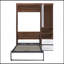 Lit escamotable simple avec armoire murale, blanc
