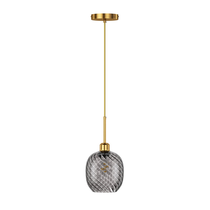 Luminaires suspendus en verre à intensité variable 1 lumière Stenson Farmhouse
