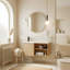 Meuble-lavabo flottant en forme de L 36 po avec lavabo en résine et armoire de rangement multifonctionnelle-134512750