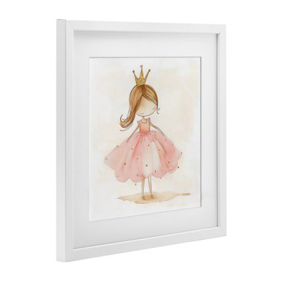 Little Princess with Crown Framed Print Under Glass, design by Creative Studio