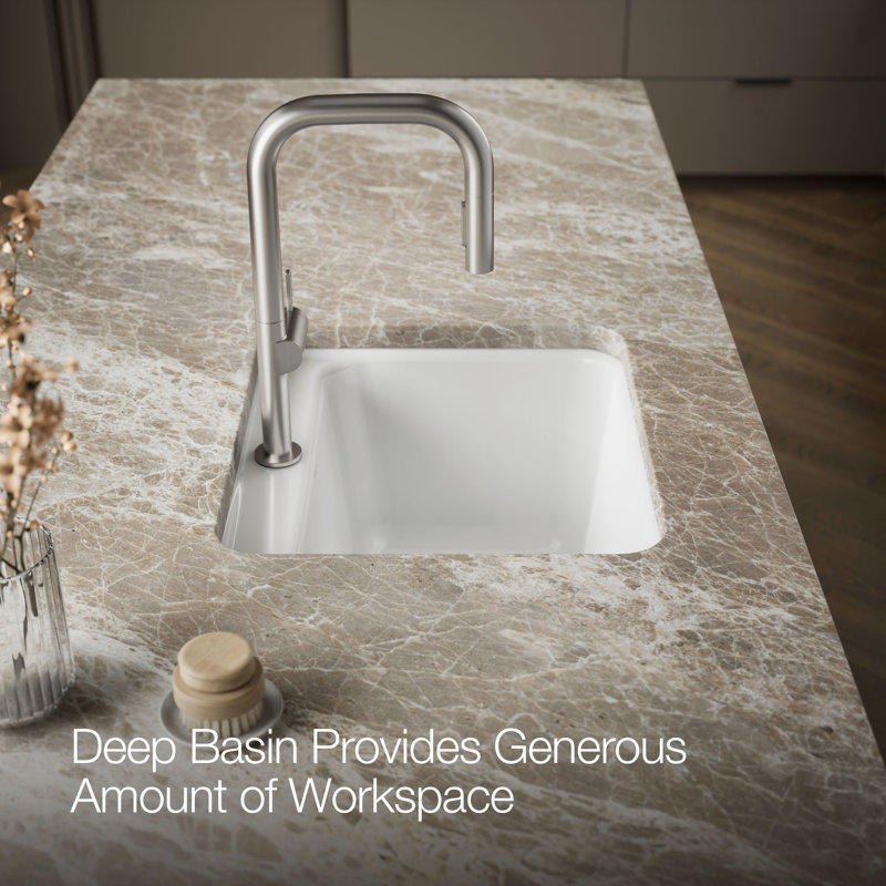 Glen Falls 22" x 25" Service Sink, White, 1 hole