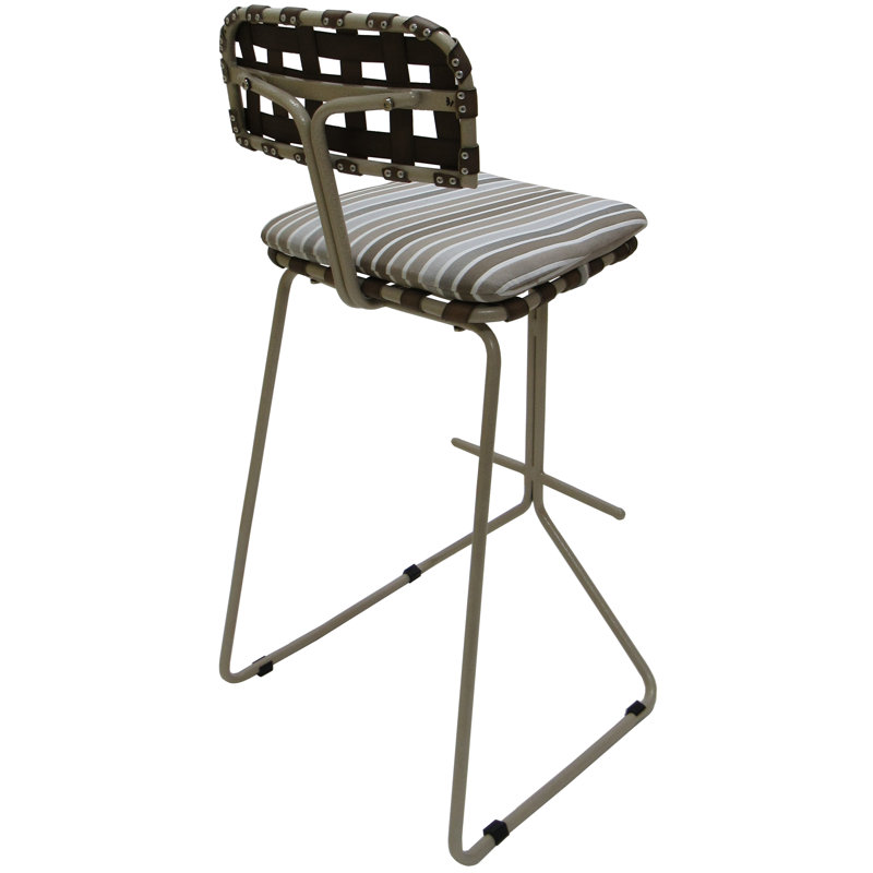 Tabouret de bar 30 po Iretta, Rayures beiges, Beige