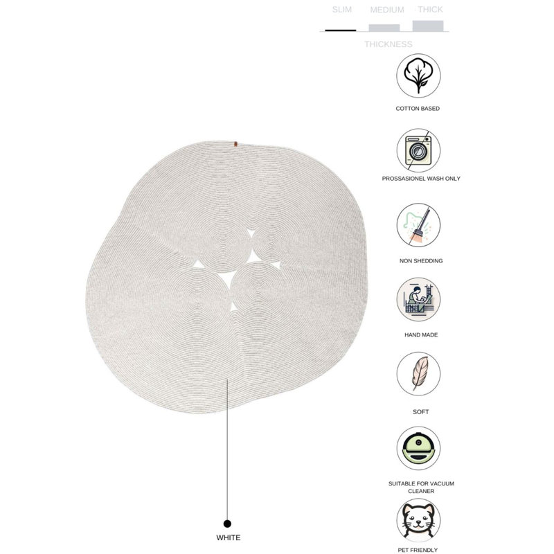 Tapis en coton Novelty Calaysia, Nouveauté 6 pi 7 po x 9 pi 7 po