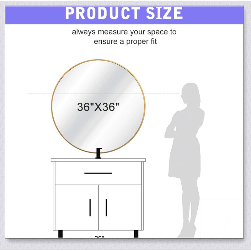 Miroir rond en métal