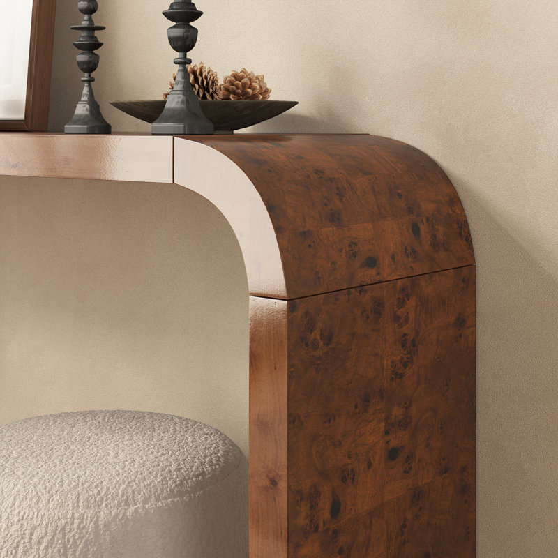 Kialah 51.97'' W Rectangular Console Table, Dark Brown Wood