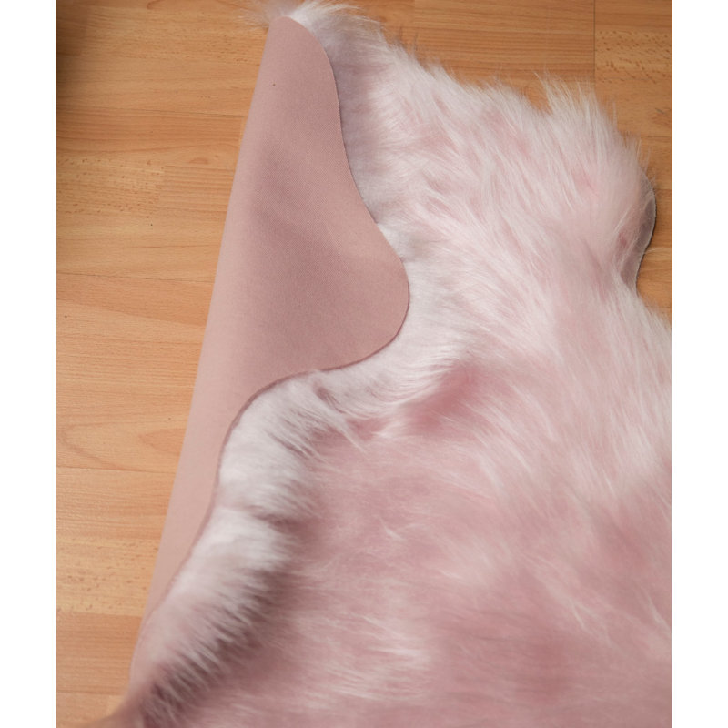 Tapis rose en polyester tissé à la machine Novelty, Nouveauté 2 pi x 2 pi 11 po