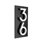 Floating Stand-Off 2-Number Vertical Sign, Black /W/ White Modern Font Numbers