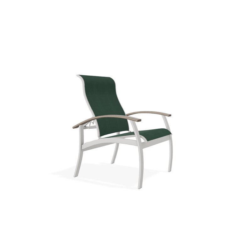 Chaise de patio Askar, Désert, Vert forêt 22D Sunbrella® vert, Neige texturée